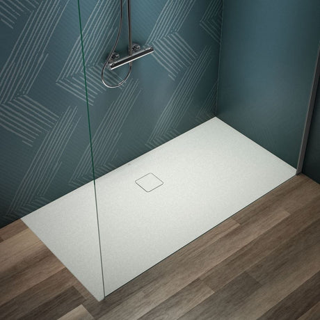 Ideal Standard Rectangle Shower Tray 1600 x 800mm Ideal Standard Ultra Flat EVO 35mm Shower Tray in Silk White with Waste