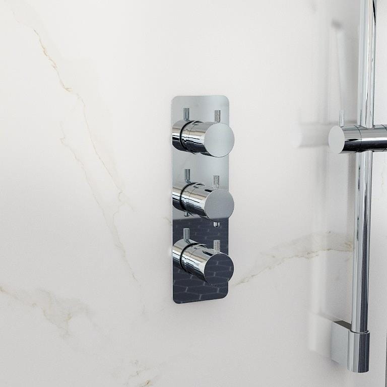 Imex Concealed Shower Valve Imex Ravine 3 Outlet, 3 Handle Concealed Thermostatic Shower Valve