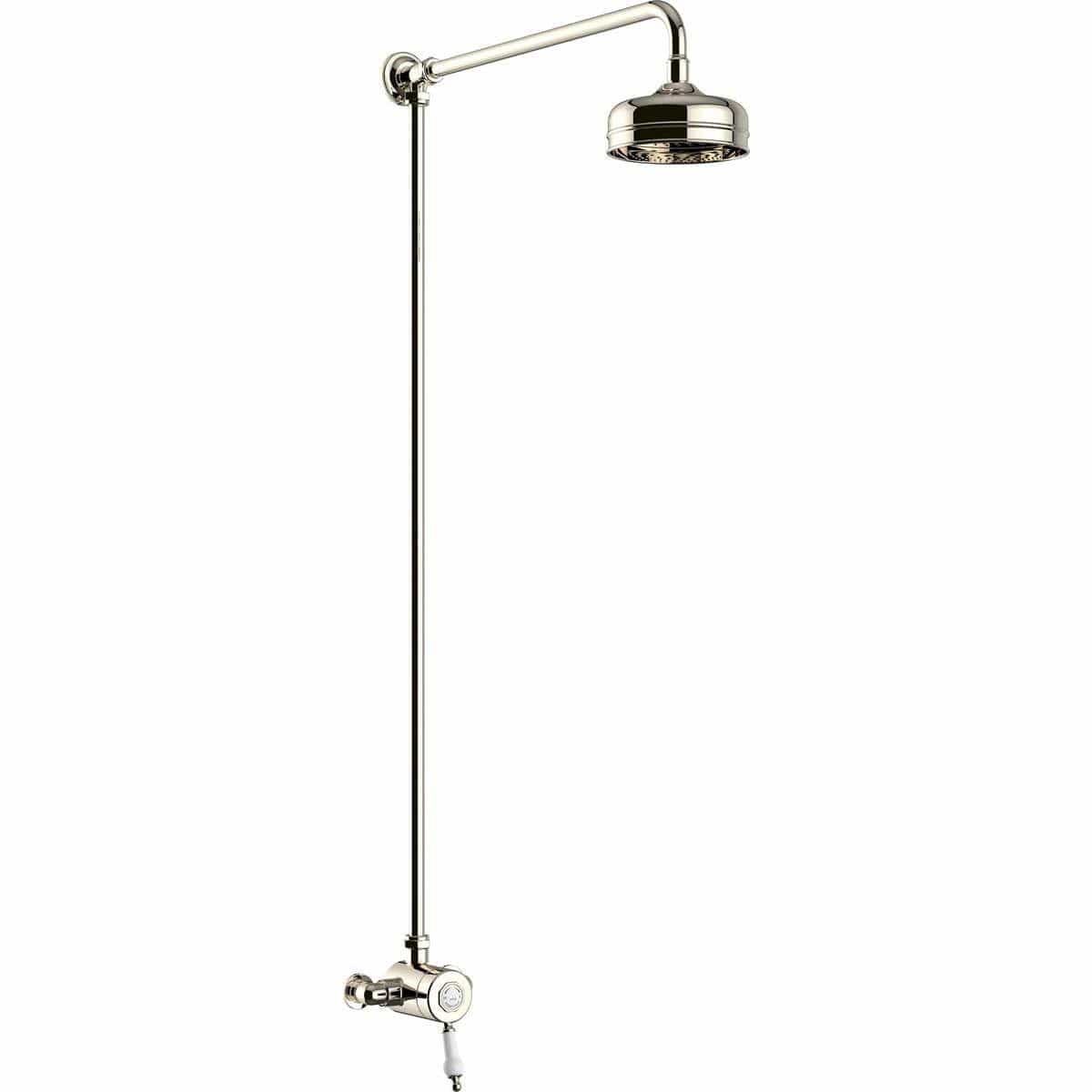 Heritage Exposed Shower Set Vintage Gold Heritage Glastonbury Exposed Shower with Premium Fixed Rigid Riser Kit