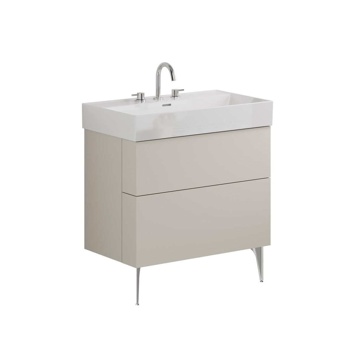 Crosswater Wall Mounted Vanity Unit Crosswater Avenue 800mm Two Drawer Wall Mounted Vanity Unit with Basin