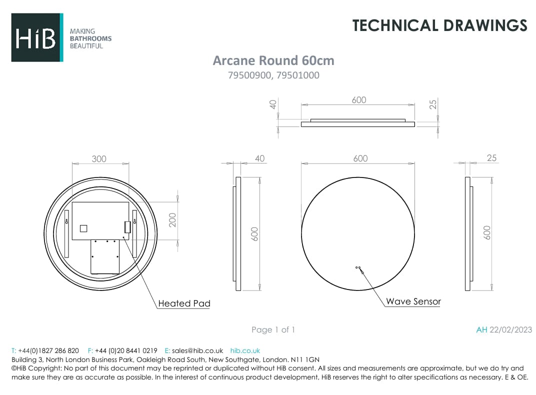 HiB Illuminated Mirror HiB Arcane Round LED Illuminated Mirror