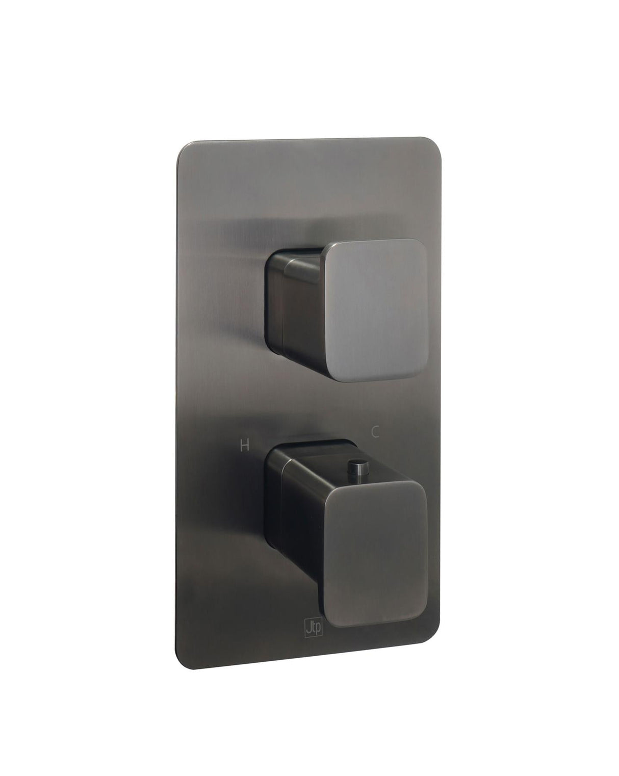 JTP Concealed Shower Valve Brushed Black JTP HIX 1 Outlet, 2 Handle Thermostatic Concealed Shower Valve