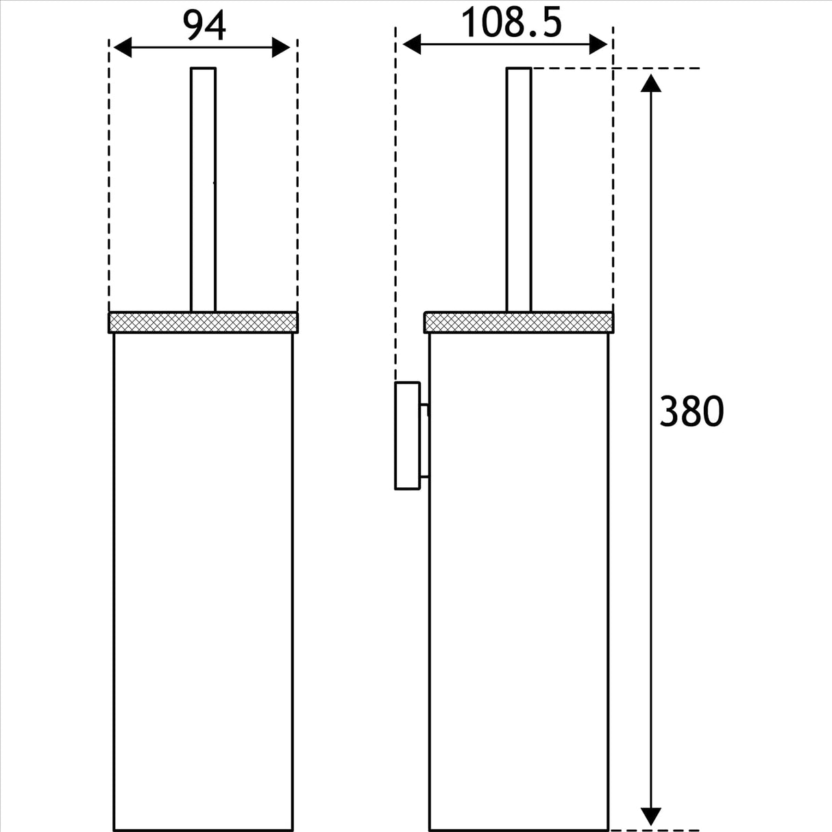 Eastbrook Toilet Brush Eastbrook Catania Toilet Brush and Holder in Matt Black with Brushed Brass