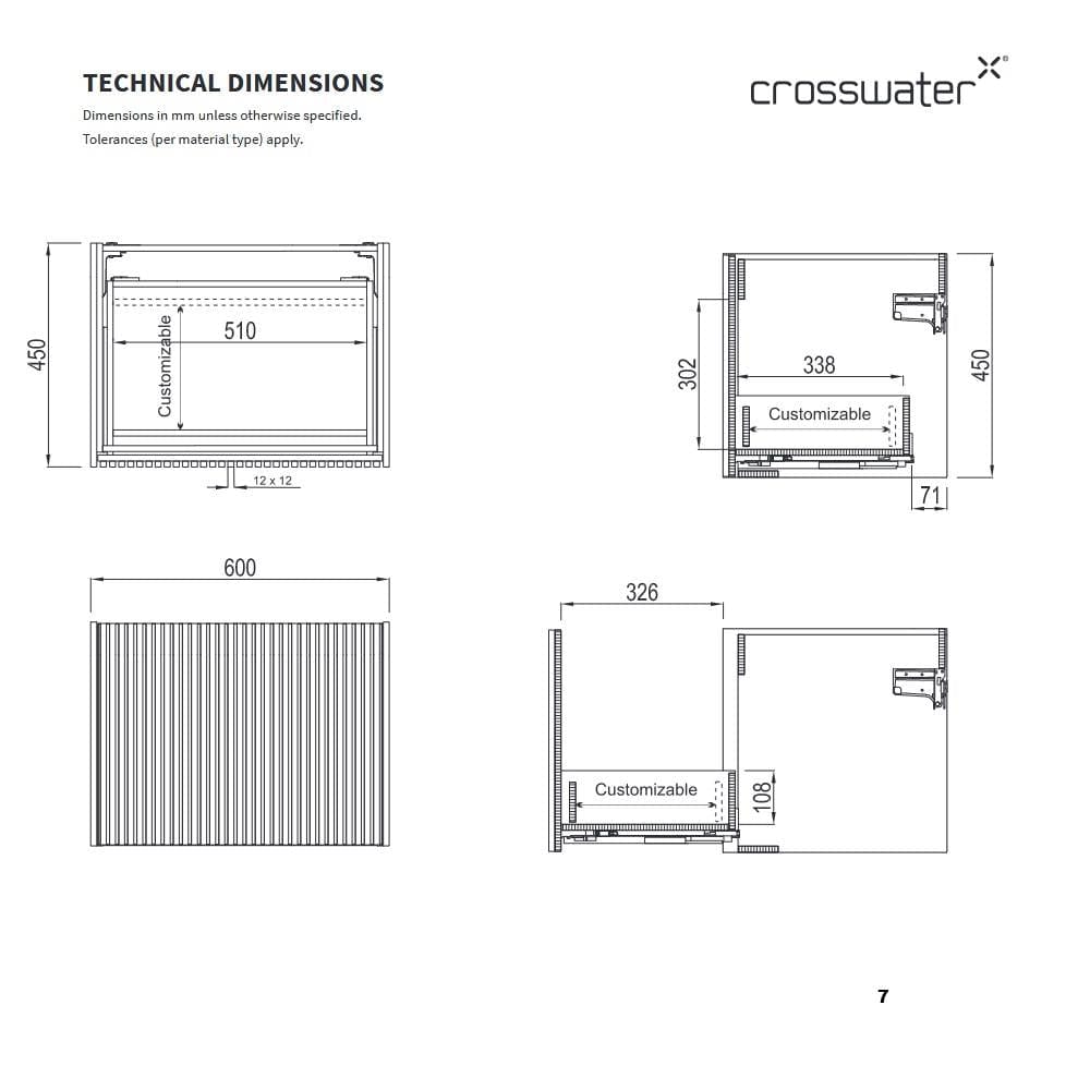 Crosswater Wall Mounted Vanity Unit Crosswater Limit Wall Mounted Vanity Unit with Worktop