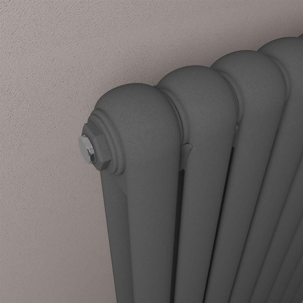 Eastbrook Column Radiator Eastbrook Rubano Straight Horizontal Traditional Column Radiator in Matt Anthracite