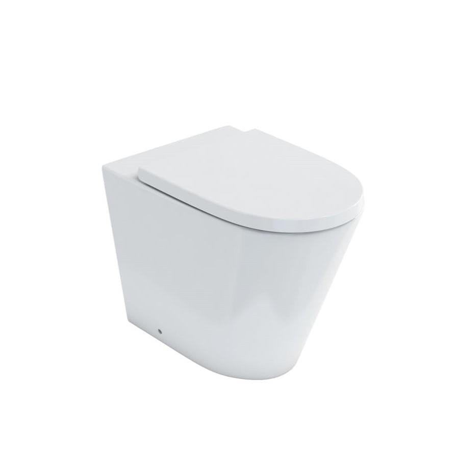 Britton Back to Wall Toilet Britton Sphere Rimless Back To Wall Toilet with Soft Close Seat in Gloss White