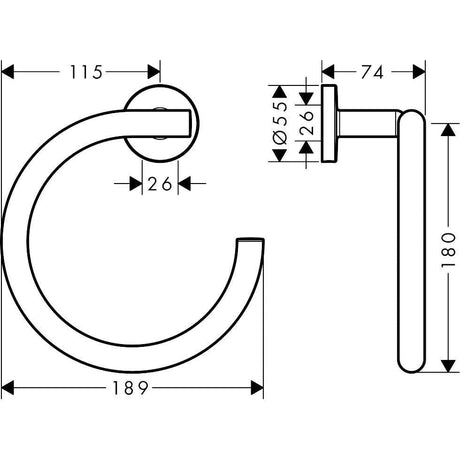 Hansgrohe Towel Rails and Rings Hansgrohe Logis Universal Towel Ring