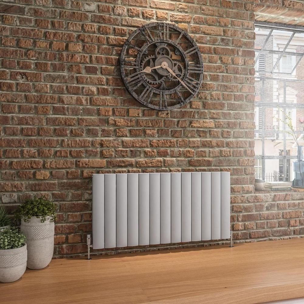 Eastbrook Panel Radiator 600 x 1230 / Central Heating Eastbrook Guardia Straight Horizontal Aluminium in Matt Grey