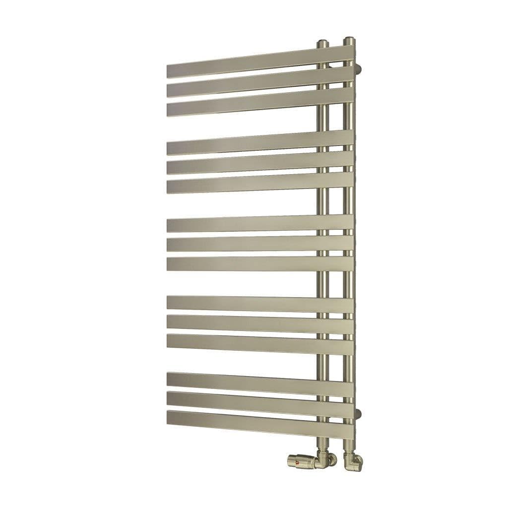 Eastbrook Designer Towel Radiator 1200 x 600mm / Central Heating Eastbrook Leonardo Straight Vertical Heated Towel Rail in Brushed Brass