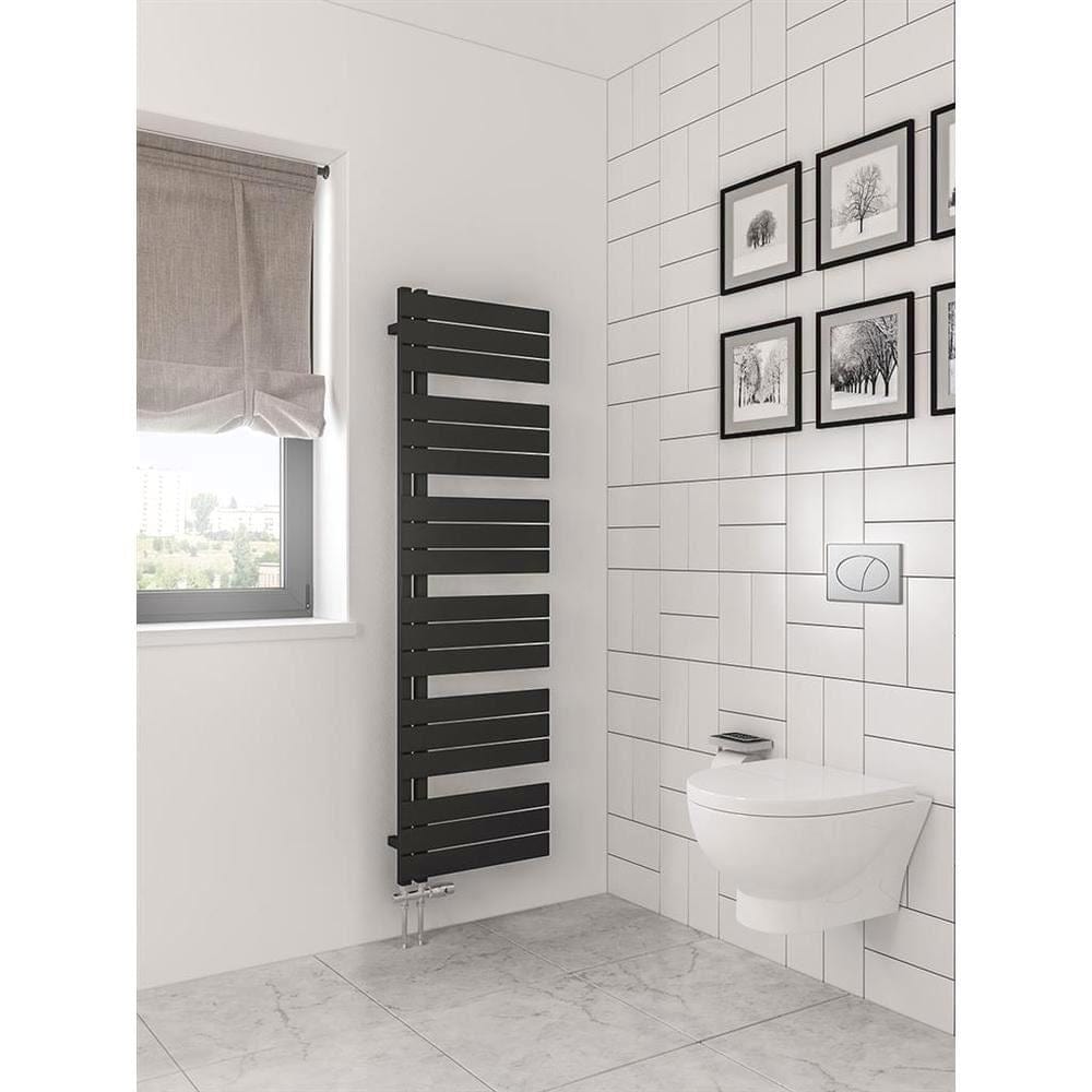 Eastbrook Helmsley Straight Vertical Designer Towel Rail in Matt Black