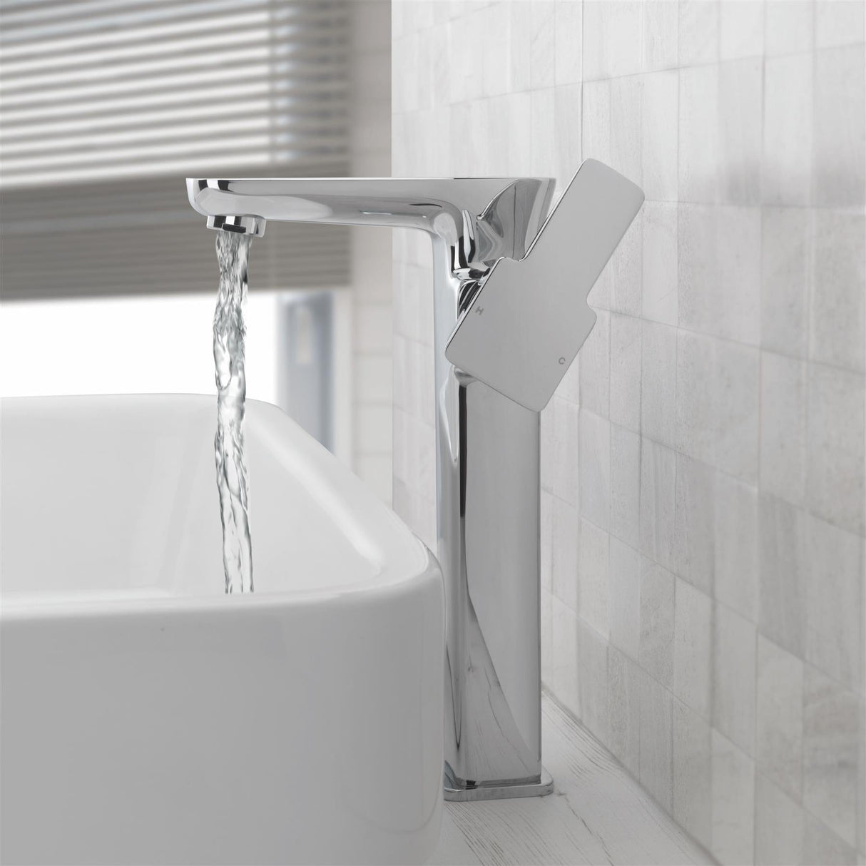 Sagittarius Tall Basin Tap Sagittarius Gramercy Extended Tall Basin Mixer Tap with Sprung Waste - Chrome - GR109C