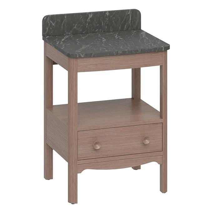 Burlington Floor Standing Vanity Unit Dark Oak / Marquina Burlington Guild Floor Standing 620mm Vanity Unit with Worktop