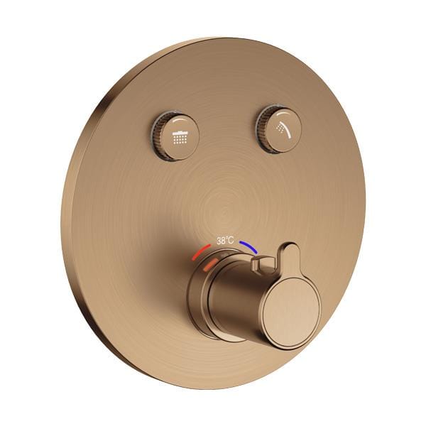 Flova Concealed Shower Valve Brushed Bronze Flova Moonlight Round 2 Outlet GoClick Finishing Set