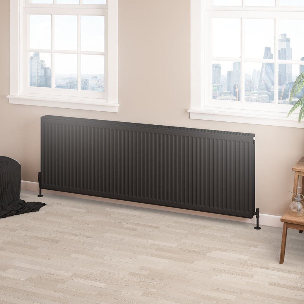Aquarius Type 22 600 x 1800mm Aquarius Type 22 Compact Panel Radiator in Matt Black