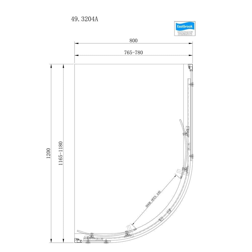 Eastbrook Quadrant Shower Enclosure Eastbrook Corniche 2000 8mm Quadrant Shower Enclosure