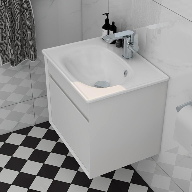 Imex Wall Mounted Vanity Unit Imex Alma Wall Mounted Single Drawer 500mm Vanity Unit with Basin