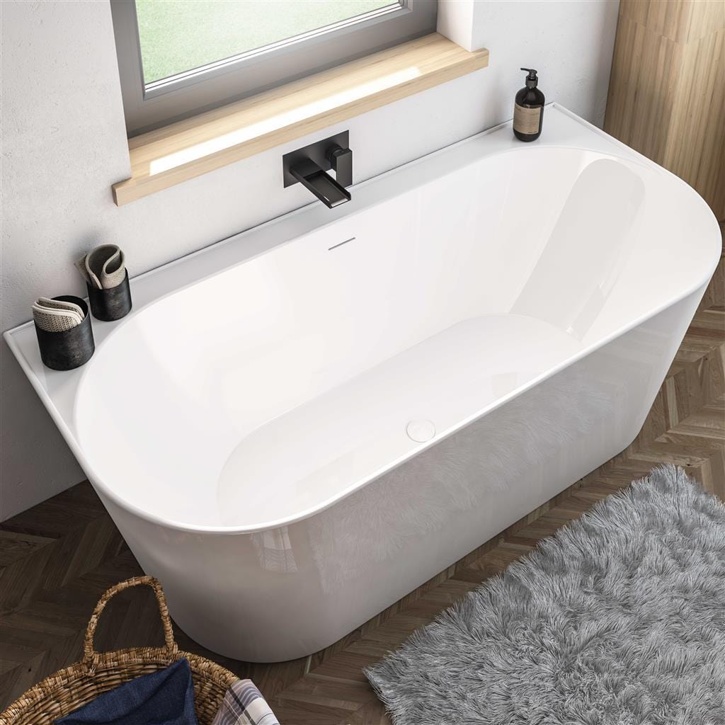 Eastbrook Back to Wall Freestanding Baths Eastbrook Brockland Freestanding Bath - 1600 x 750mm - Gloss White