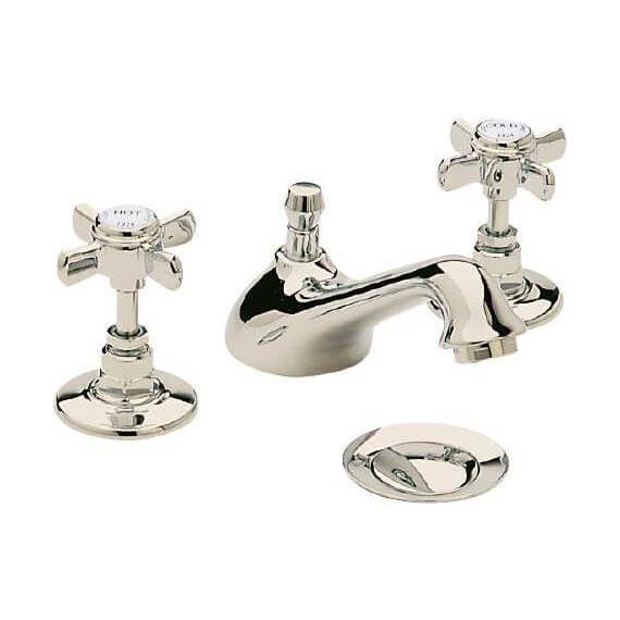 Heritage Dawlish 3 Tap Hole Basin Mixer Tap with Pop-Up Waste