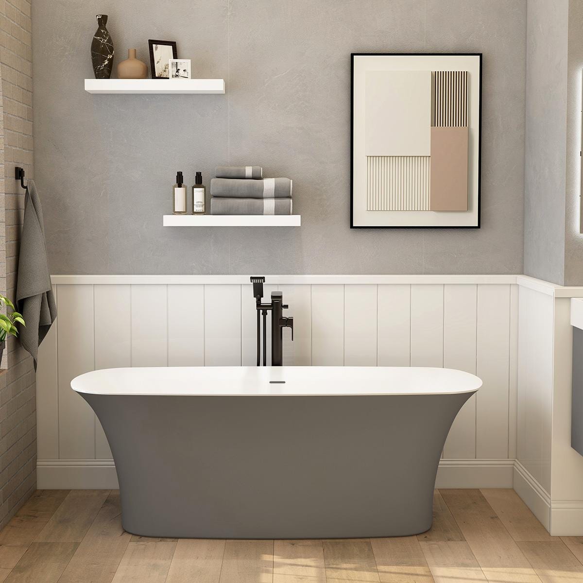 Imex Modern Freestanding Bath Grey Imex Blade Double Ended Freestanding Bath - 1700 x 800