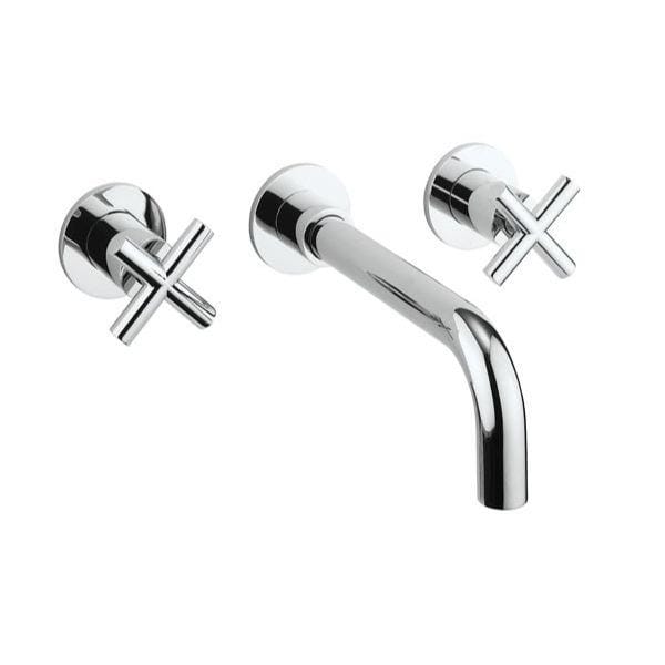 Crosswater Wall Mounted Basin Tap Crosswater MPRO Crosshead 3 Hole Wall Mounted Basin Mixer Tap