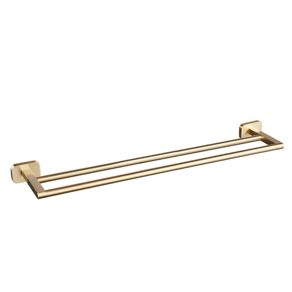 Aquarius Towel Rail Aquarius Auro Double Towel Rail in Brushed Brass