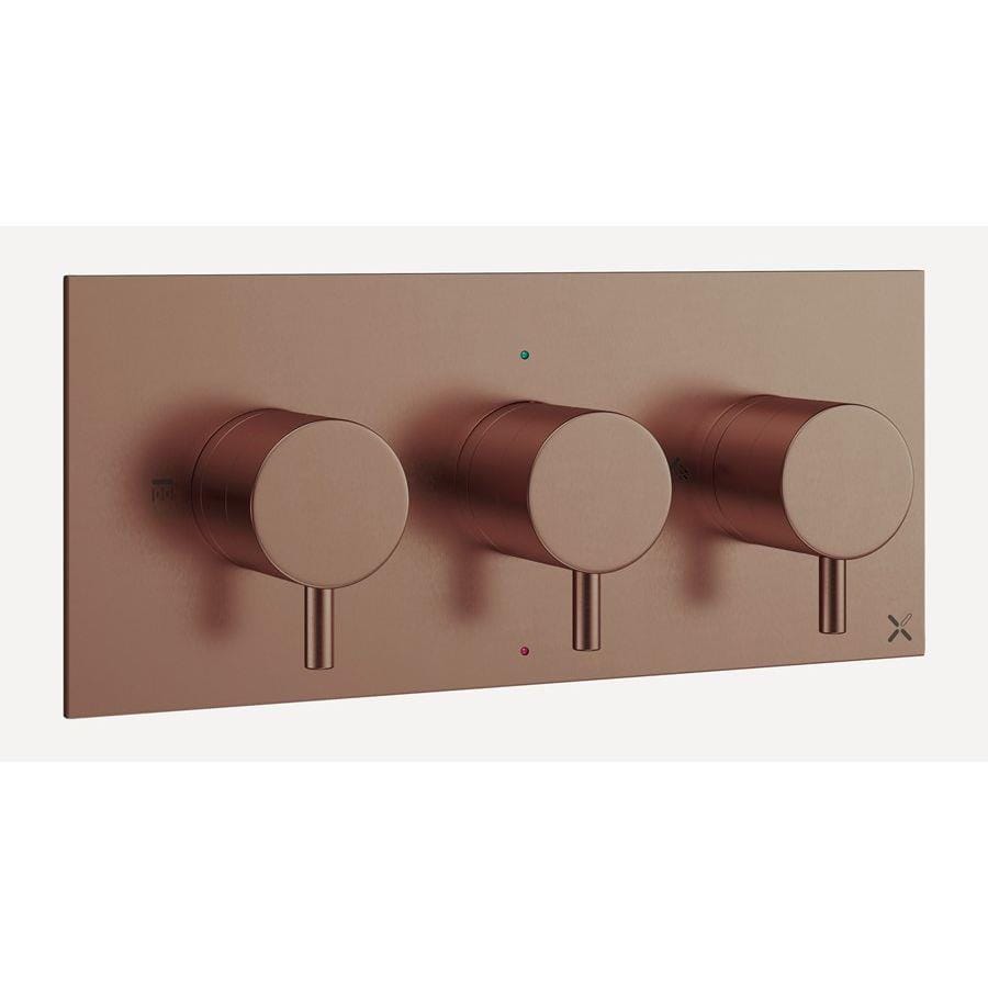 Crosswater Concealed Shower Valve Crosswater MPRO 2 Outlet, 3 Handle Landscape Concealed Thermostatic Shower Valve