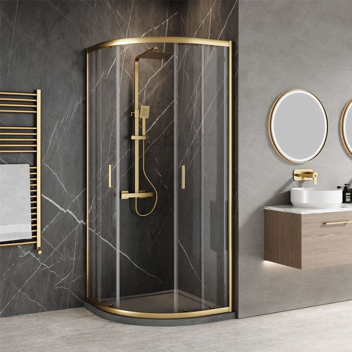 Aquarius Bathrooms Quadrant Shower Enclosure Aquarius Urbano 6mm Quadrant Shower Enclosure 1850mm