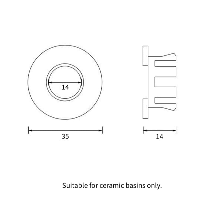 Crosswater Overflow Cover Crosswater MPRO Basin Overflow Cover