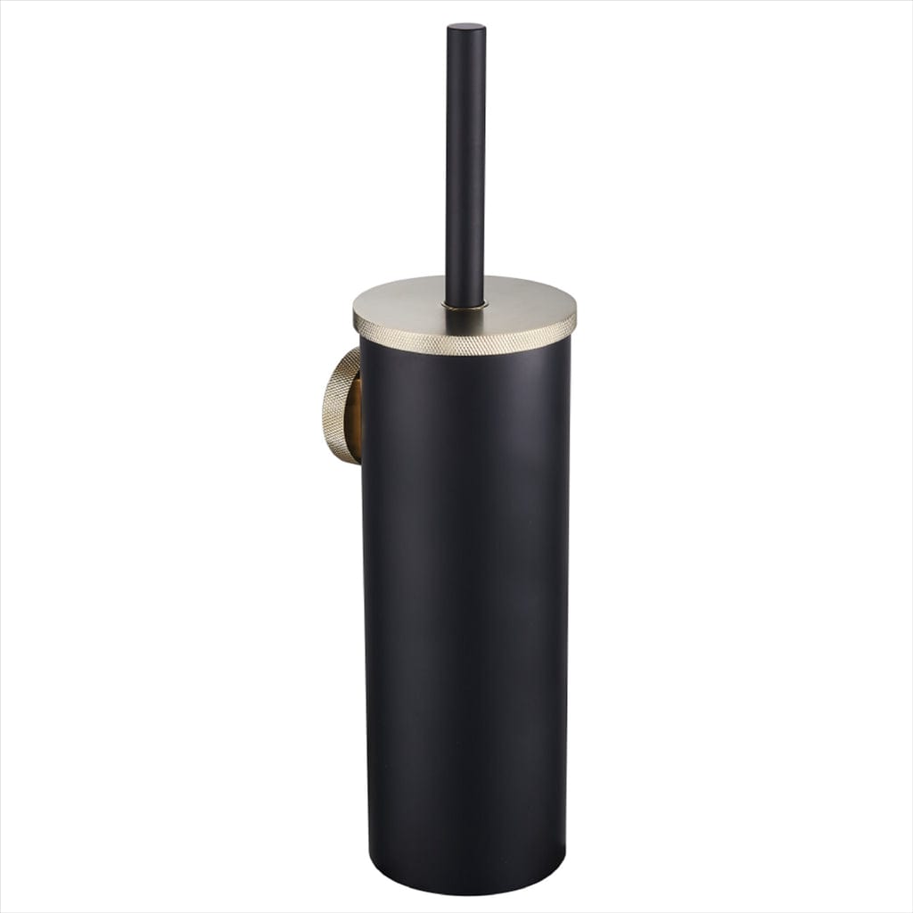 Eastbrook Toilet Brush Eastbrook Catania Toilet Brush and Holder in Matt Black with Brushed Brass