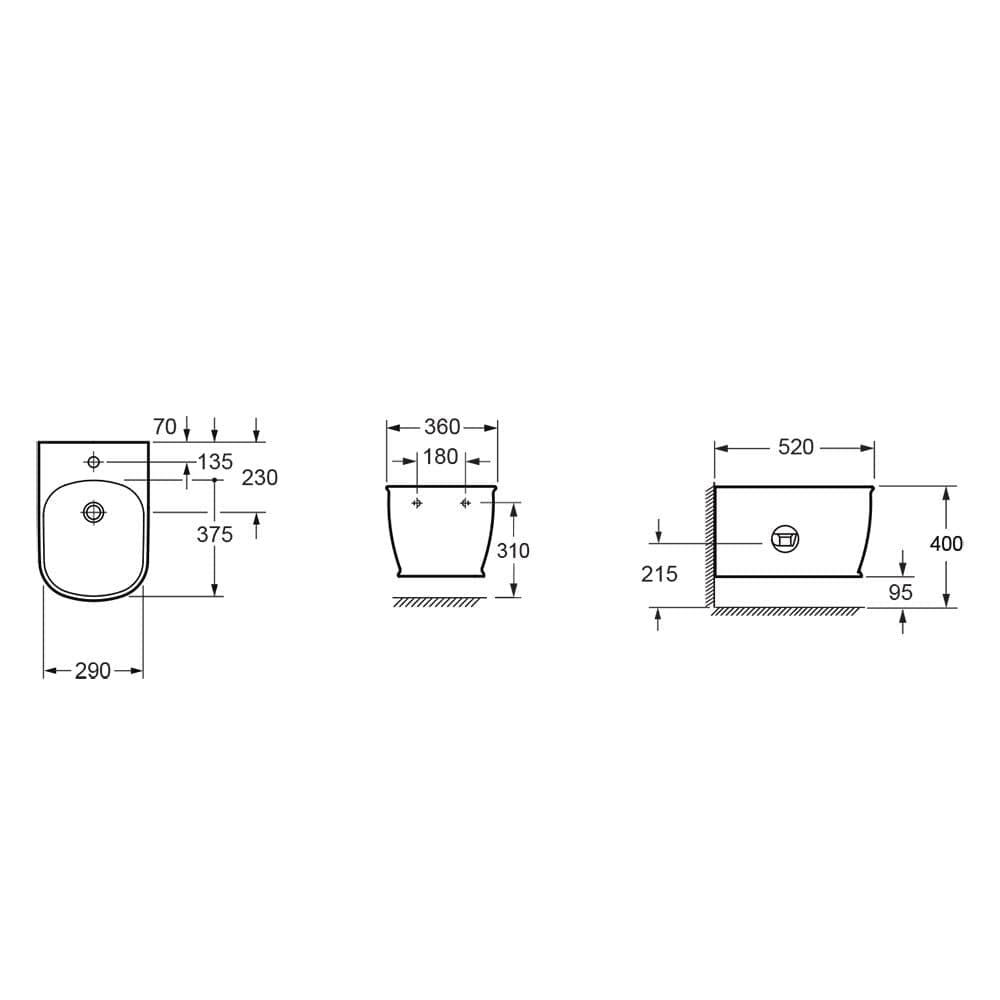 Imex Bidet Imex Liberty Wall Hung Bidet in Gloss White
