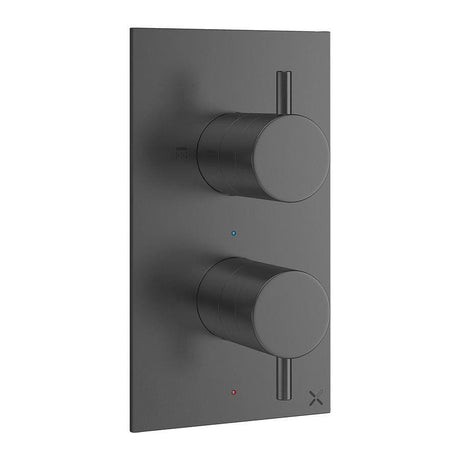 Crosswater Concealed Shower Valve Slate Crosswater MPRO 2 Outlet, 2 Handles Concealed Thermostatic Shower Valve (Shower/Handset)