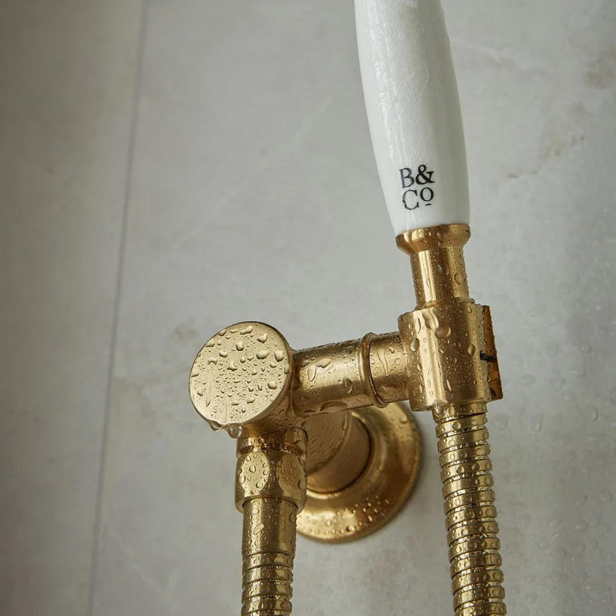 Vado Shower Handset Booth & Co. Axbridge Single Function Shower Handset with Hose, and Intergrated Outlet and Bracket
