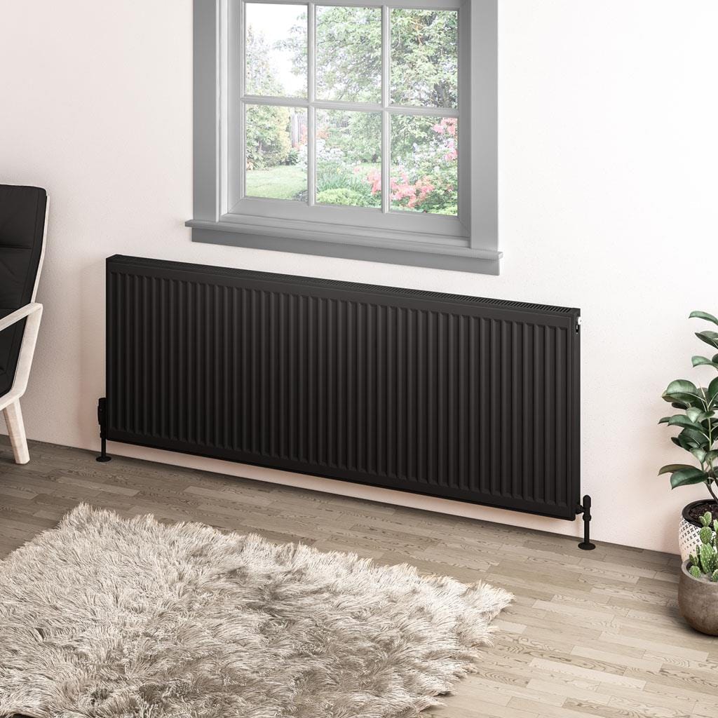 Aquarius Type 11 600 x 1600mm Aquarius Type 11 Compact Panel Radiator In Matt Black