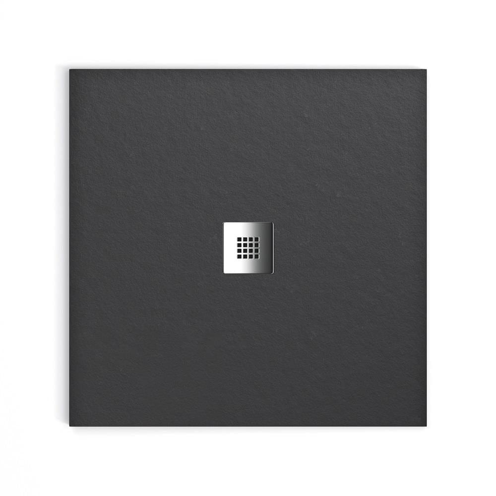 Aquarius Rectangle Shower Tray Aquarius Honiston Mineral Composite Slate Effect Shower Tray in Charcoal Grey