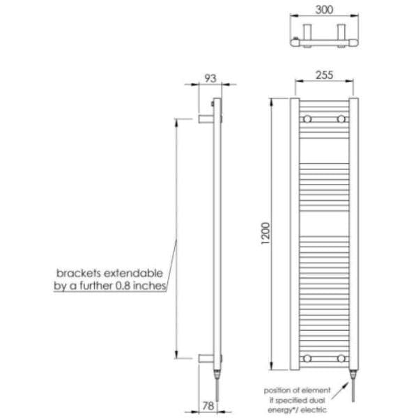 Vogue Vogue Focus Straight Towel Rail in Chrome