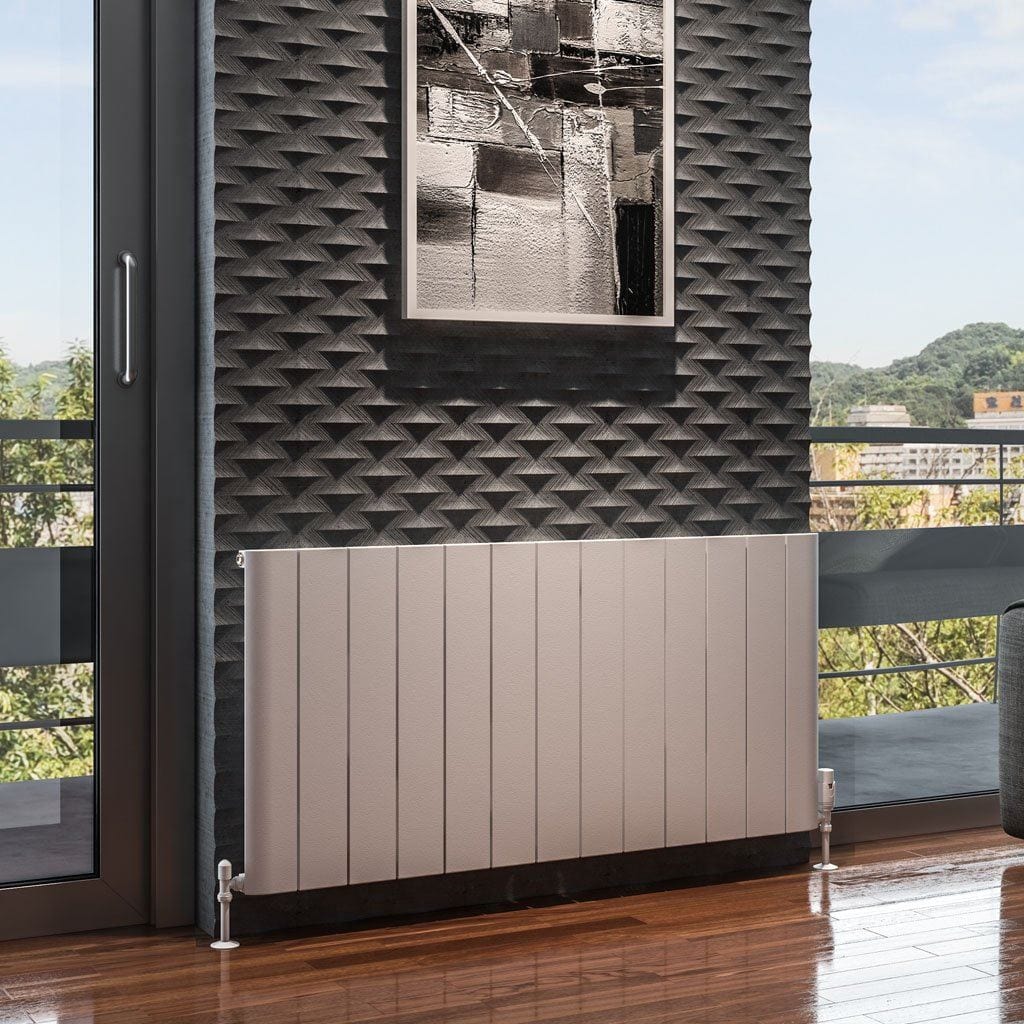 Eastbrook Panel Radiator 600 x 1230 / Central Heating Eastbrook Peretti Straight Horizontal Aluminum Radiator in Matt White