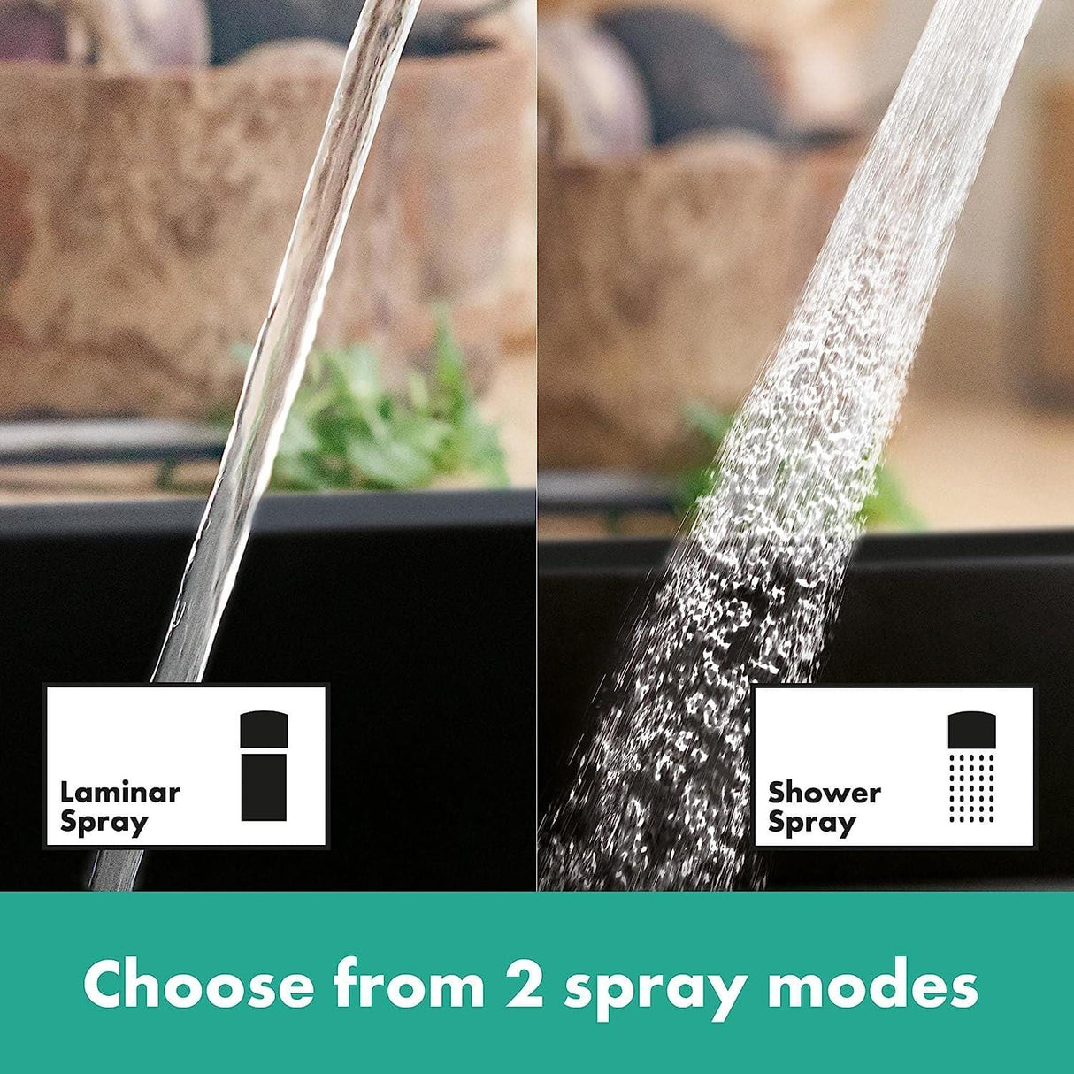 UK Bathroom Store Kitchen Tap Hansgrohe Zesis M33 Single Lever Kitchen Mixer Tap 160 with Pull-Out Spray