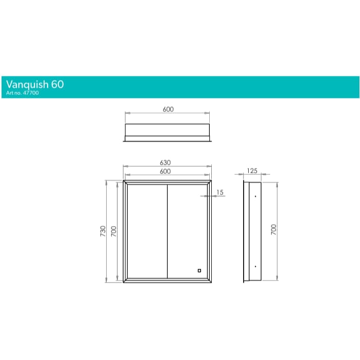 HiB Mirrored Cabinet HiB Vanquish LED Illuminated Recessed Cabinet