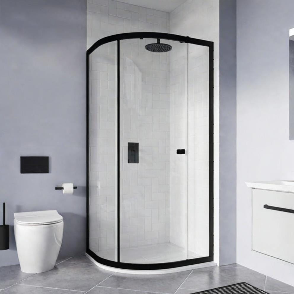 Crosswater Quadrant Shower Enclosure Matt Black / 1200 x 800mm Crosswater Clear 6 Quadrant Shower Enclosure