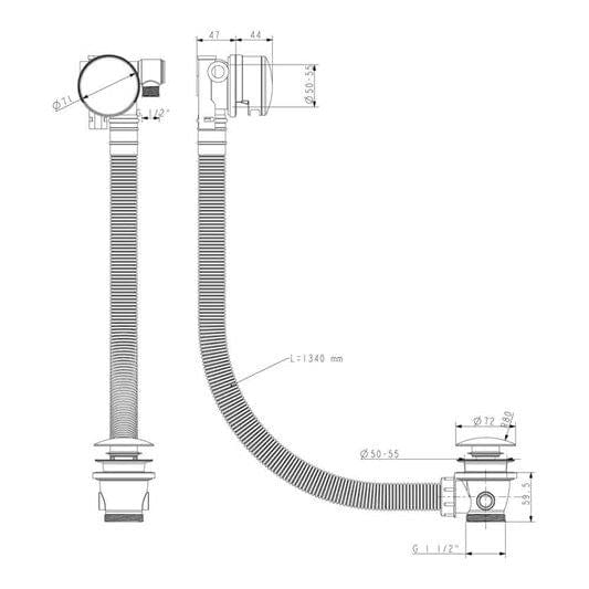 Crosswater Overflow Filler Crosswater MPRO Bath Filler with Click Clack Waste