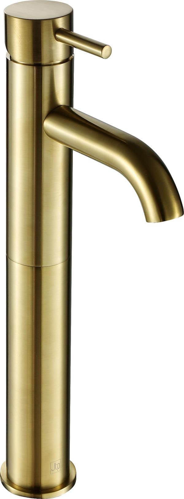 JTP Tall Basin Tap Brushed Brass JTP VOS Single Lever Tall Basin Mixer Tap