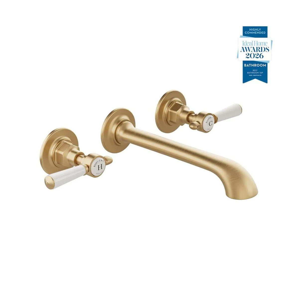 Vado Wall Mounted Basin Tap Booth & Co. Axbridge Wall Mounted Basin Mixer Tap with Lever Handles