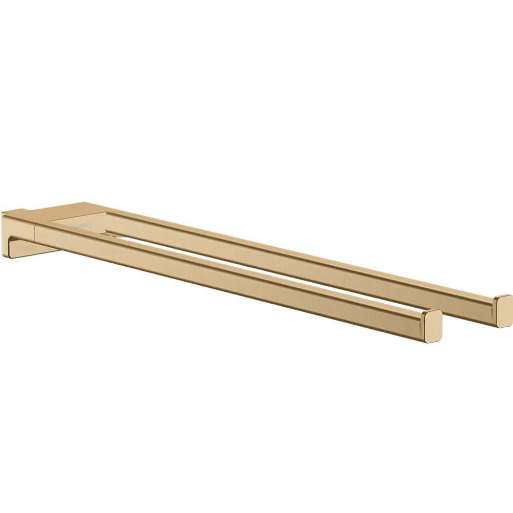 UK Bathroom Store Brushed Bronze Hansgrohe Addstoris Twin Handle Towel Rail