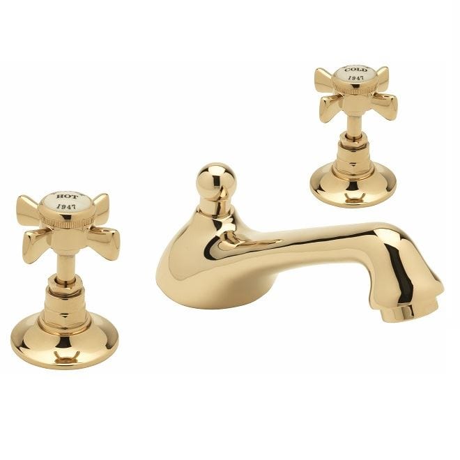Sagittarius 3 Tap Hole Basin Set Antique Gold Sagittarius Churchman 3 Hole Basin Mixer Tap with Pop Up Waste