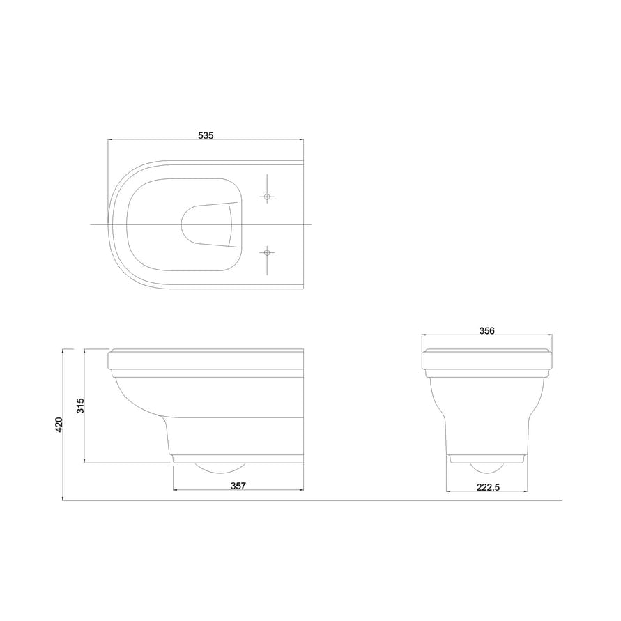 Burlington Wall Hung Toilet Burlington Riviera Wall Hung Toilet with Soft Close Seat