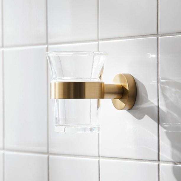 Miller Tumbler Holder Brushed Brass Miller Bond Wall Mounted Tumbler and Holder