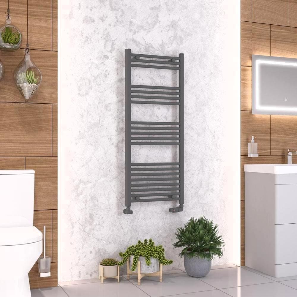 Eastbrook Ladder Rails 1200 x 500 / Electric Only Eastbrook Wendover Straight Heated Towel Rail in Anthracite