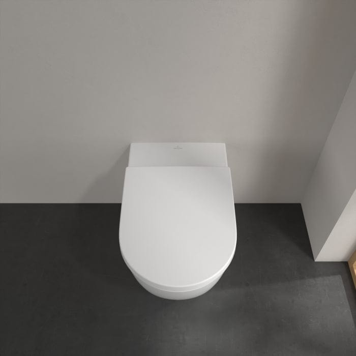 Villeroy & Boch Back to Wall Toilet Villeroy & Boch Subway 3.0 Rimless Back to Wall Toilet with Soft Close Seat
