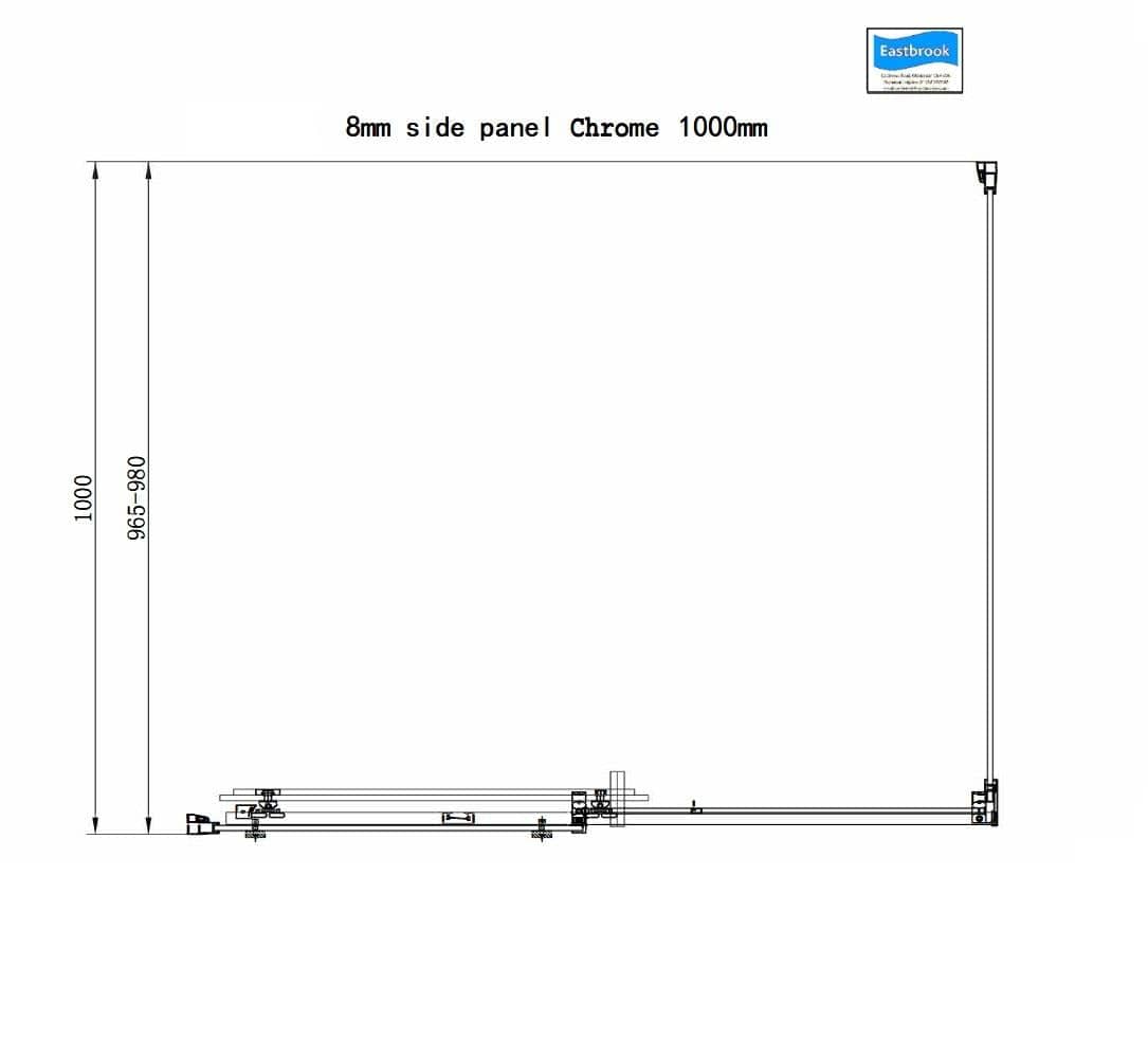 Eastbrook Side Panel Eastbrook Corniche 2000 8mm Side Panel for Sliding Doors