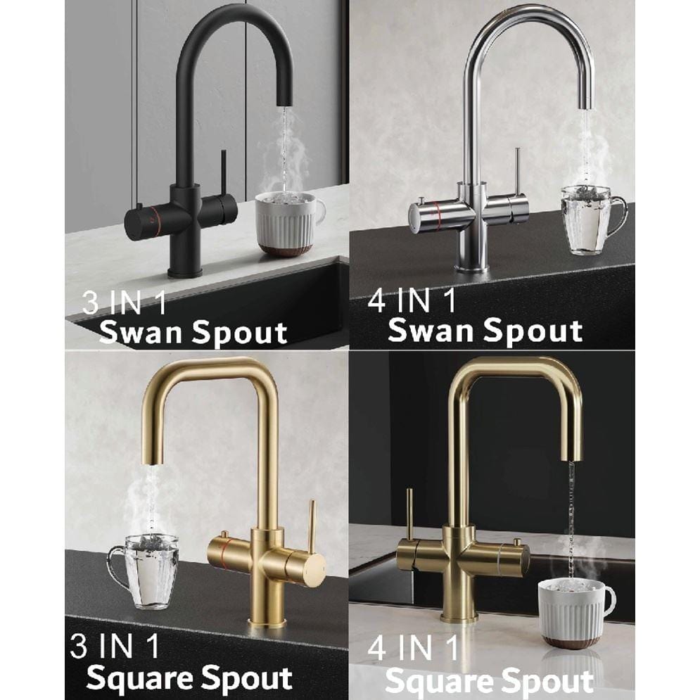 Aquarius Instant Hot Water Tap Aquarius TrueCook 3-in-1 Instant Hot Water Kitchen Tap with Swan Spout